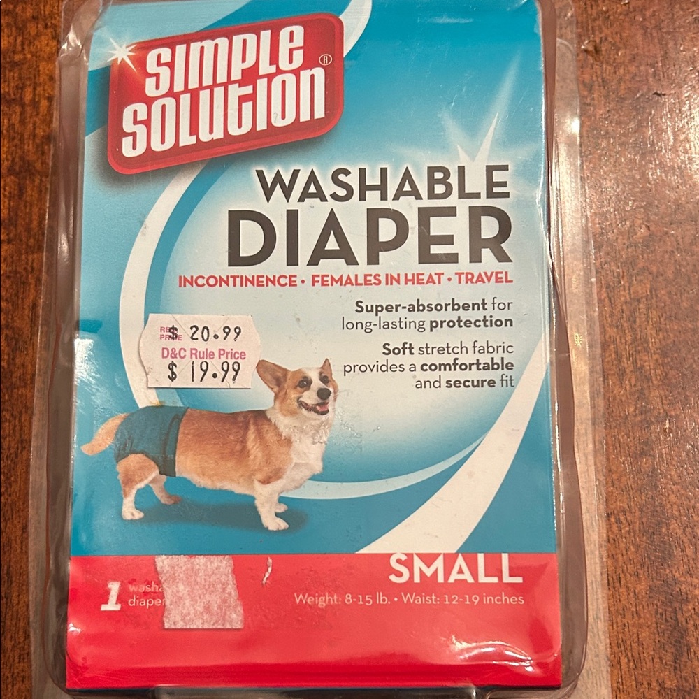 Dog- Washable Diaper- New in Package- Size Small